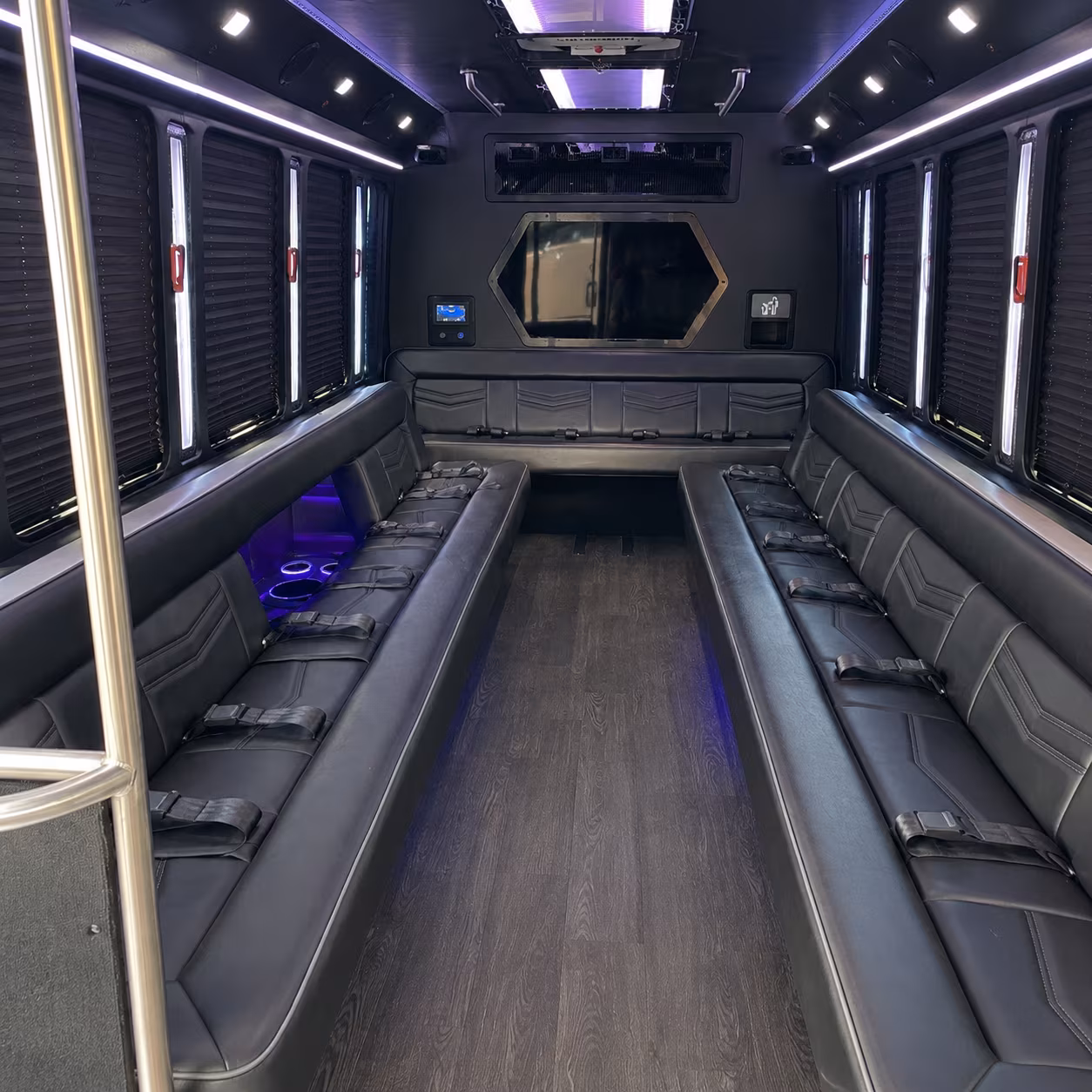 wichita 18 passenger party bus interior