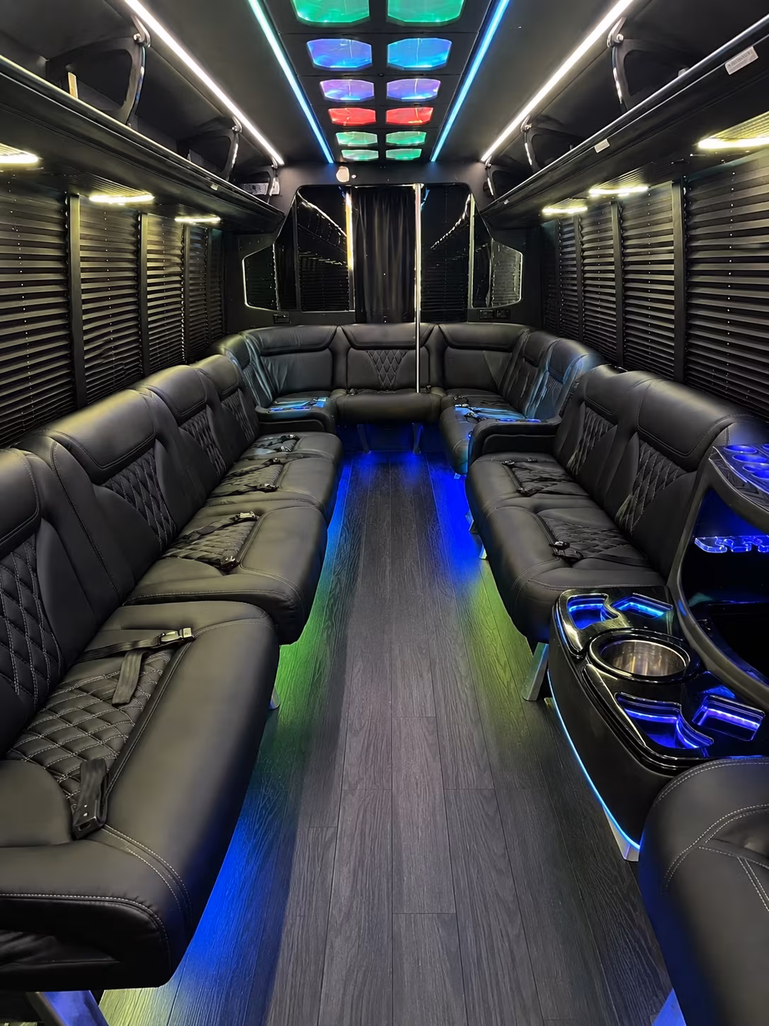 wichita 20 passenger party bus interior