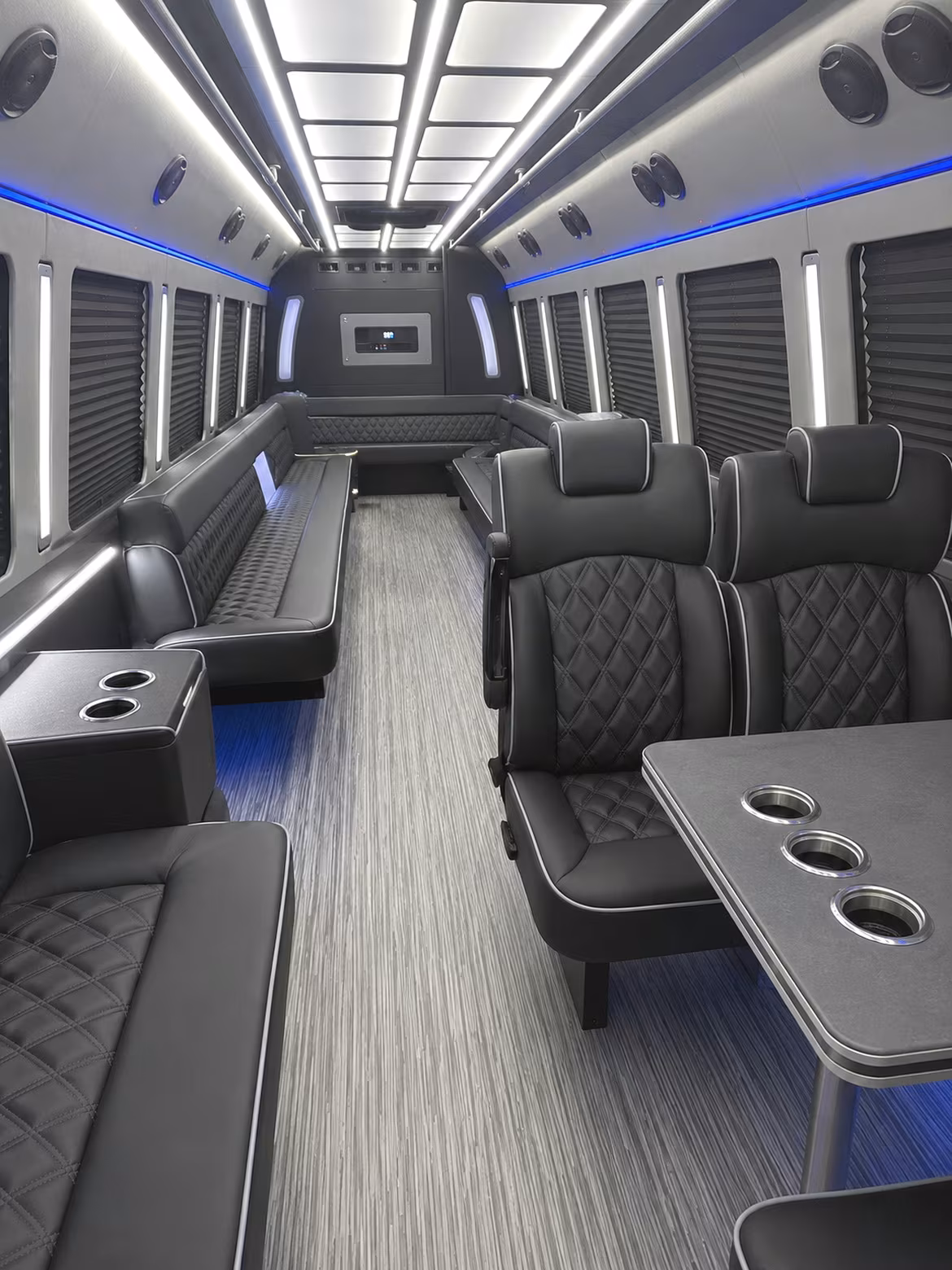 wichita 25 passenger party bus inside
