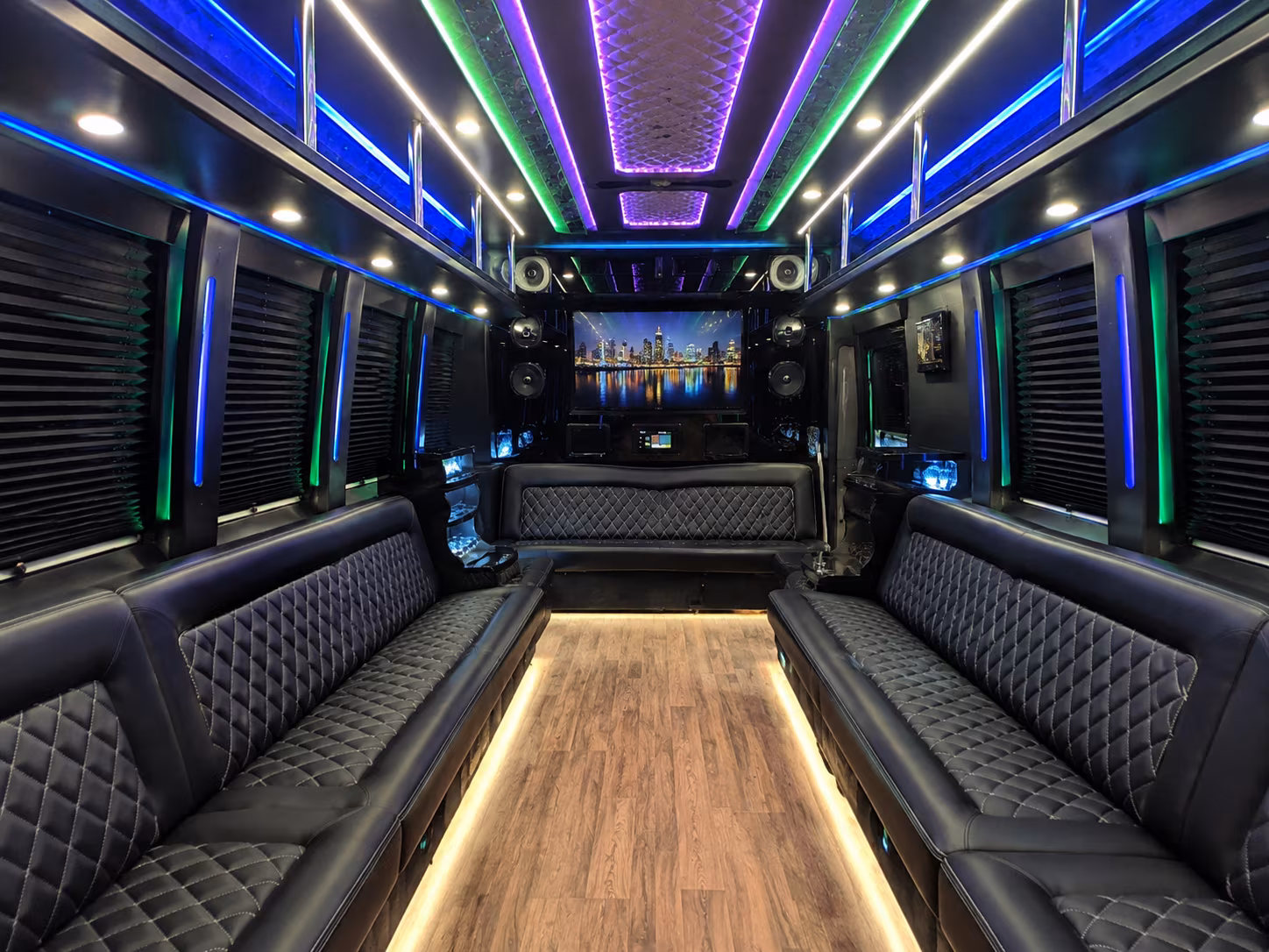 wichita 25 passenger party bus interior