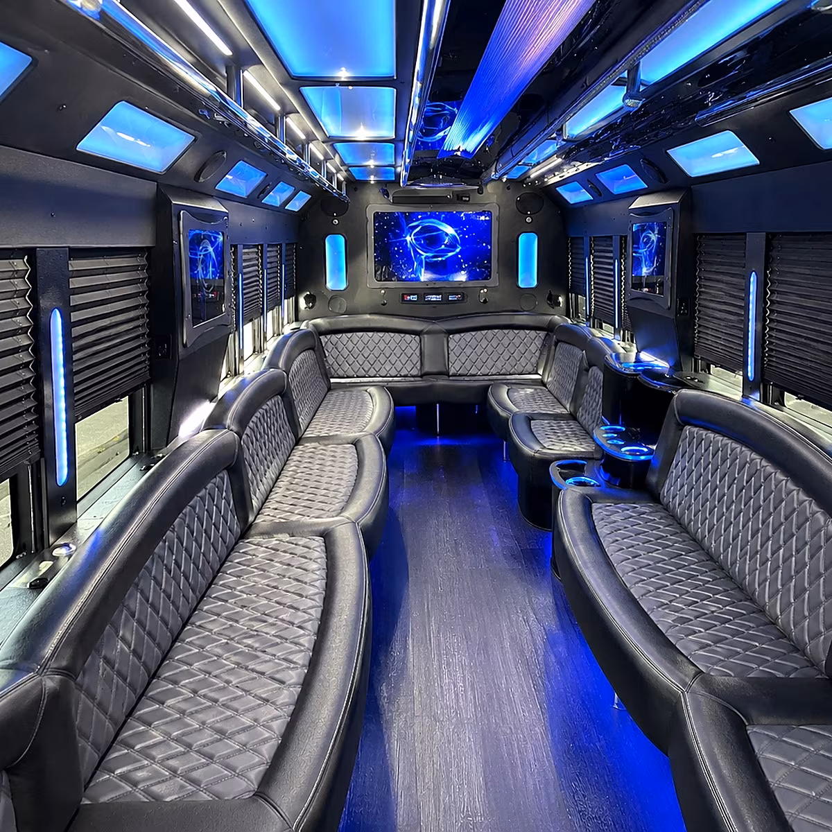 wichita 50 passenger party bus interior